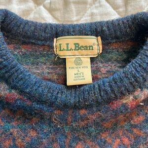 Vintage L.L. Bean Multicolor Wool Crewneck Sweater